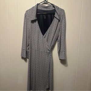 Women's XL Laundry by Shelli Segal Black & White Wrap Dress, 3/4 sleeves
